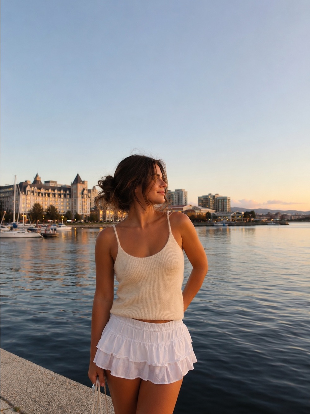 Free People Intimately Cream Knit Strappy Camisole Tank Top - Picture 1 of 7
